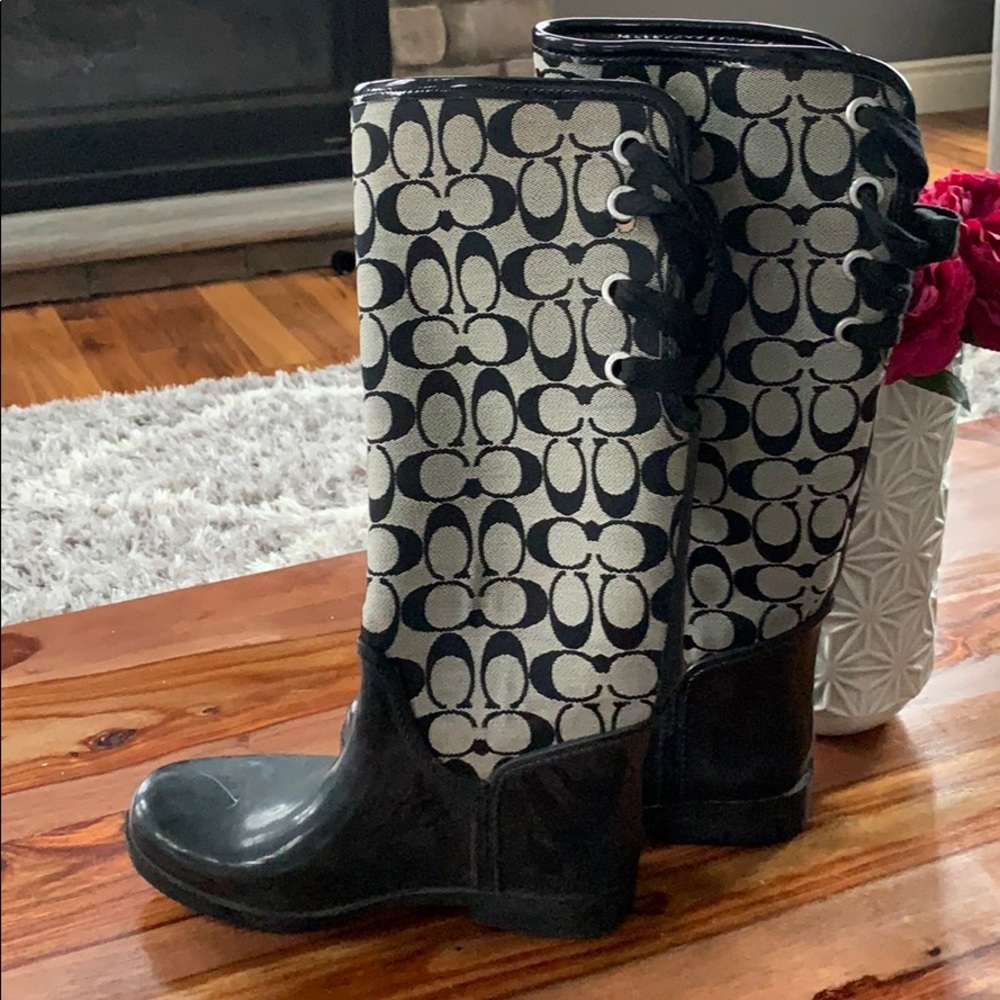 Coach rain boots.